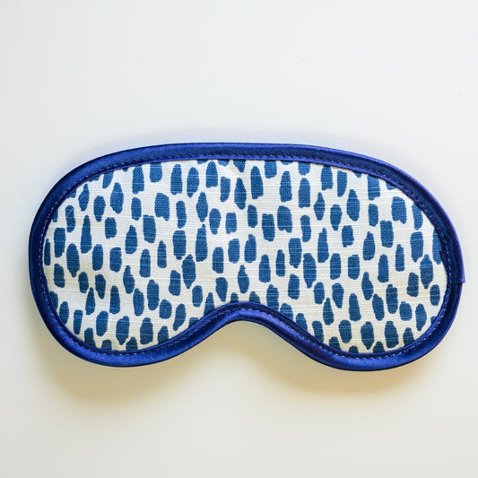 Navy Cobblestone Eye Mask with Navy Trim