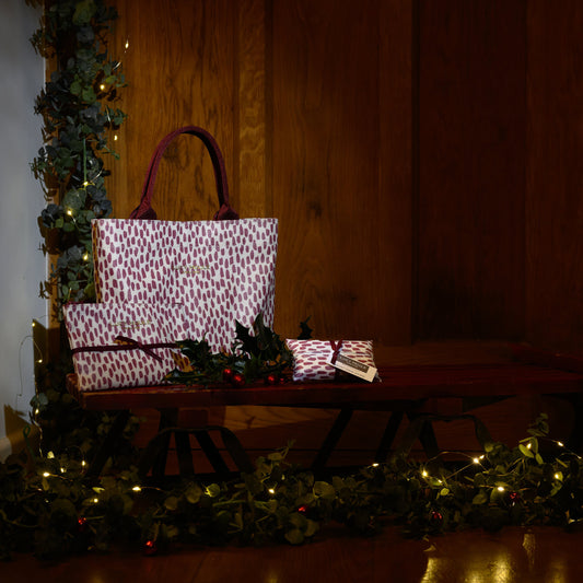 Limited Edition Mulberry Cobblestone Mini Tote Bag with Burgundy Handles
