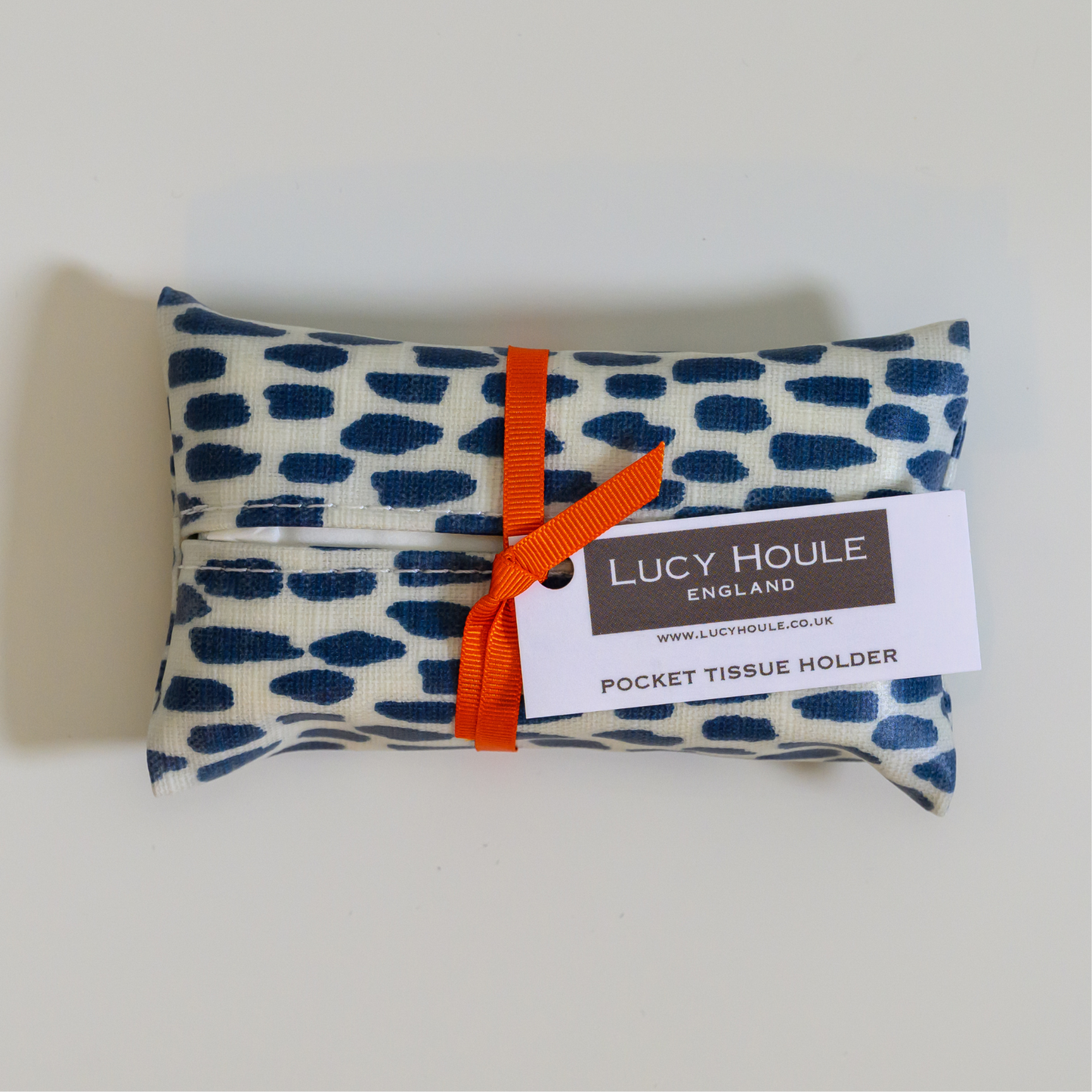 Navy Cobblestone Pocket Tissue Holder