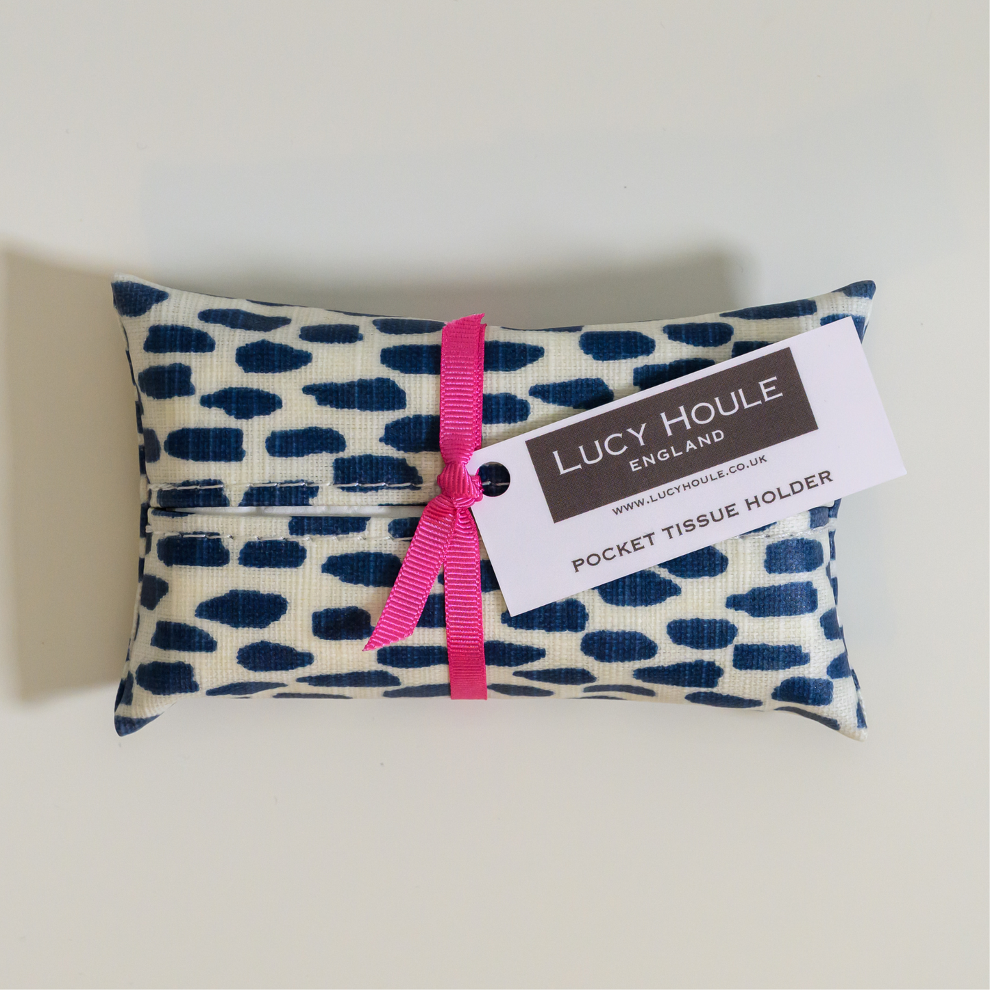 Navy Cobblestone Pocket Tissue Holder