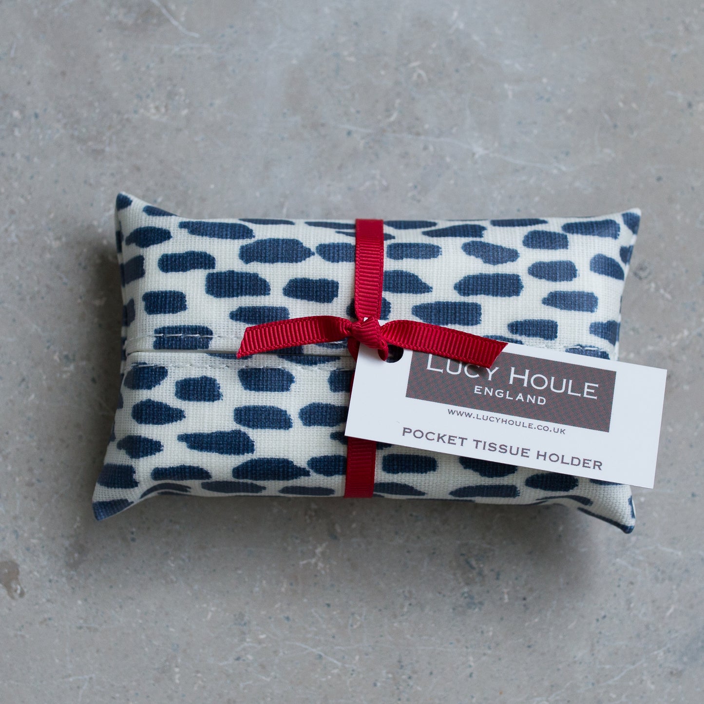 Navy Cobblestone Pocket Tissue Holder