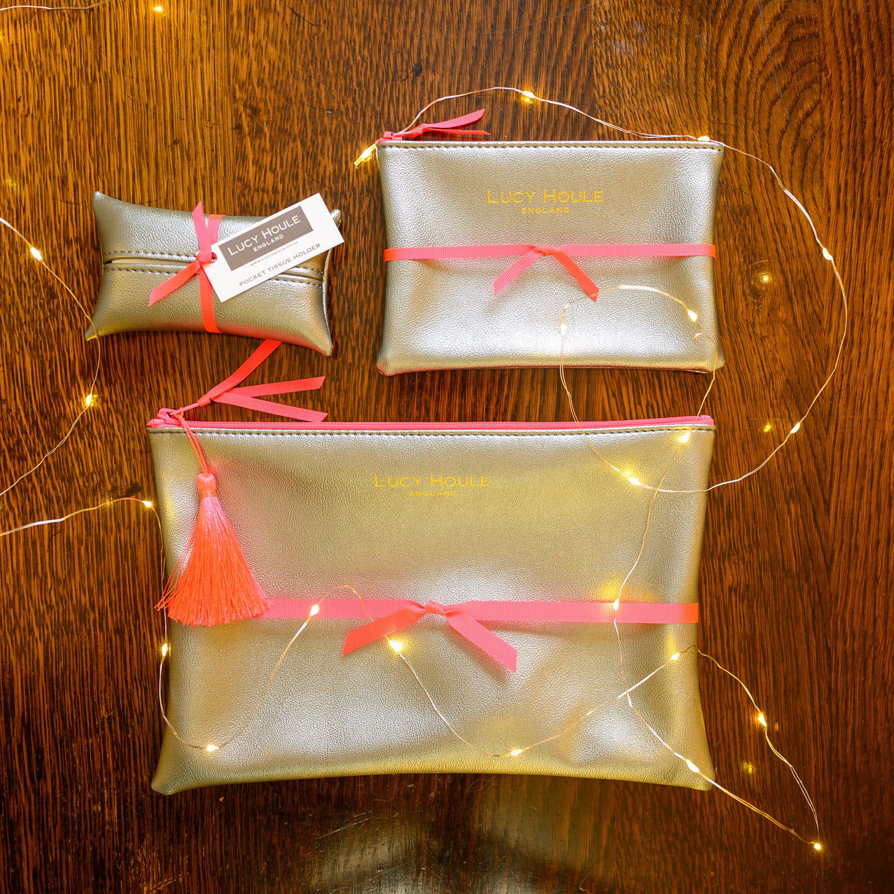 Faux Leather Silver Clutch with Pink Neon Zip