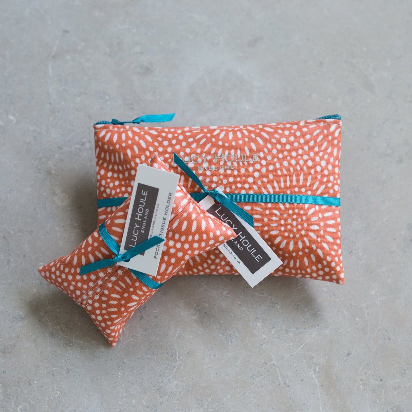 Amber Sunburst Handbag Set Aqua Zip