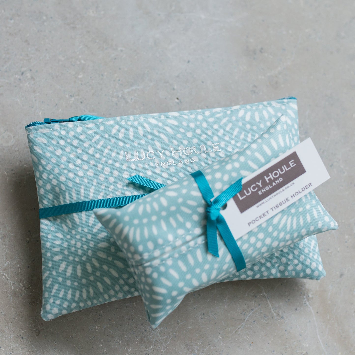 Aqua Sunburst Handbag Set Aqua Zip