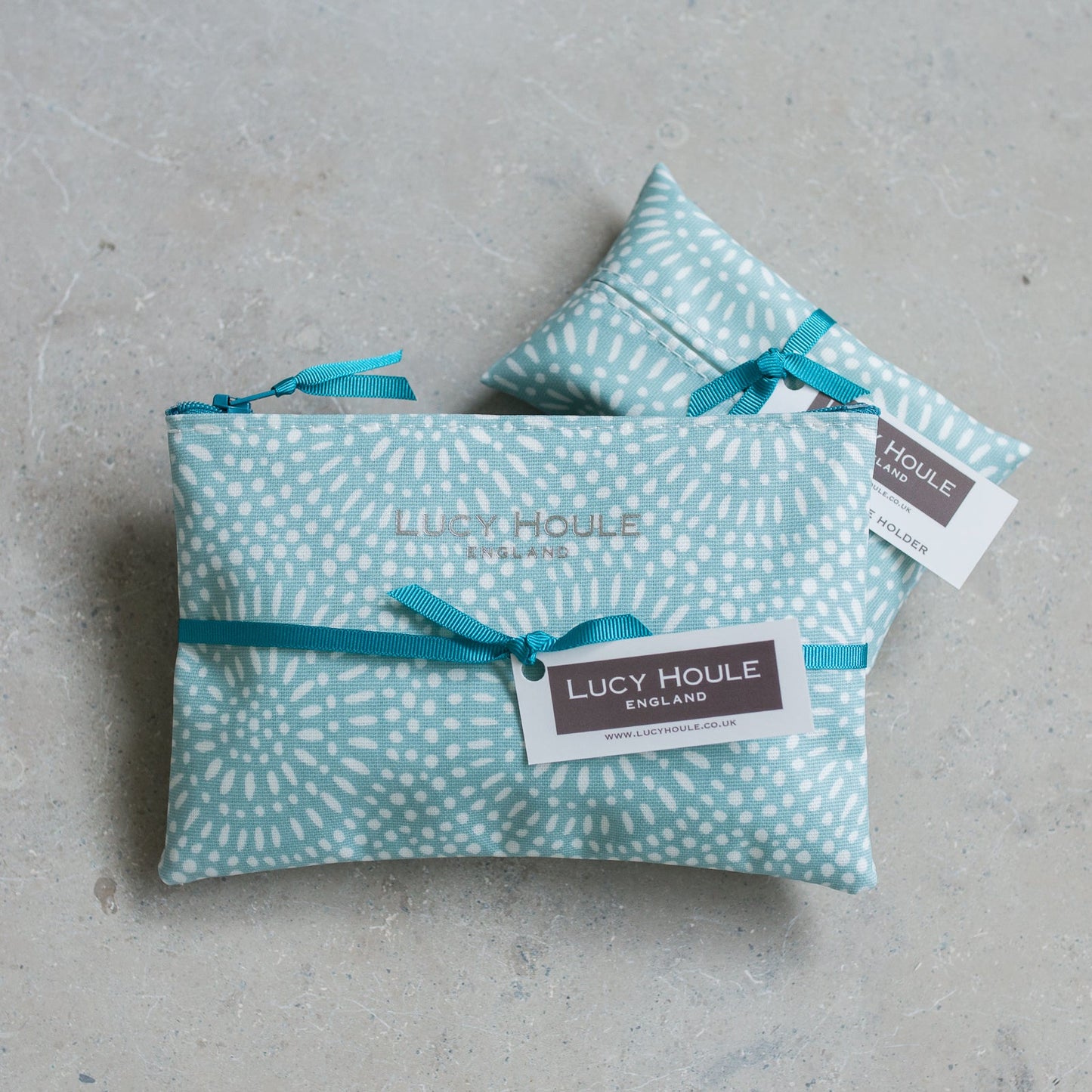 Aqua Sunburst Handbag Set Aqua Zip