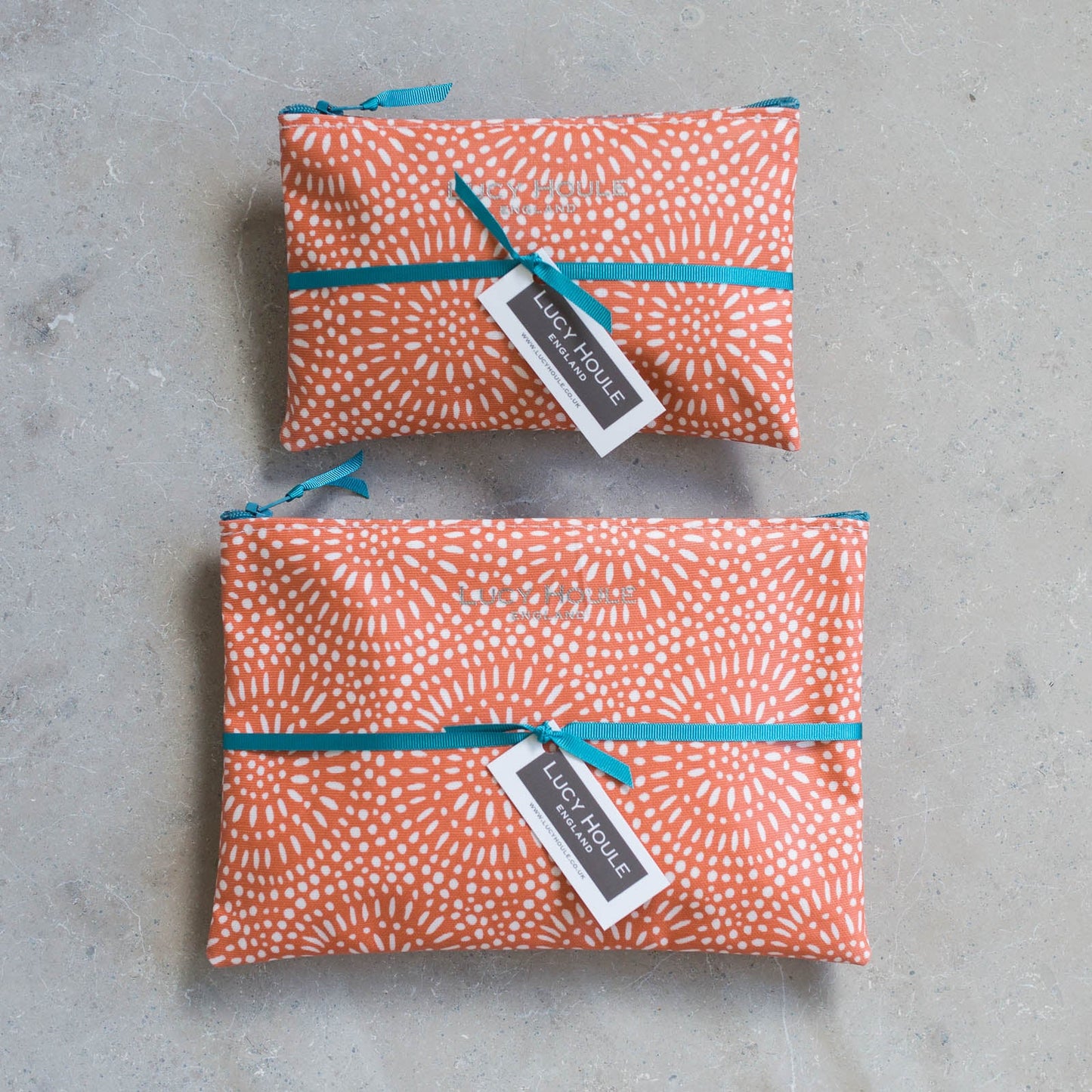 Amber Sunburst Make-Up Bag with Aqua Zip