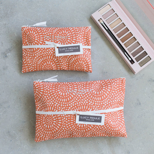 Amber Sunburst Make-Up Bag with White Zip