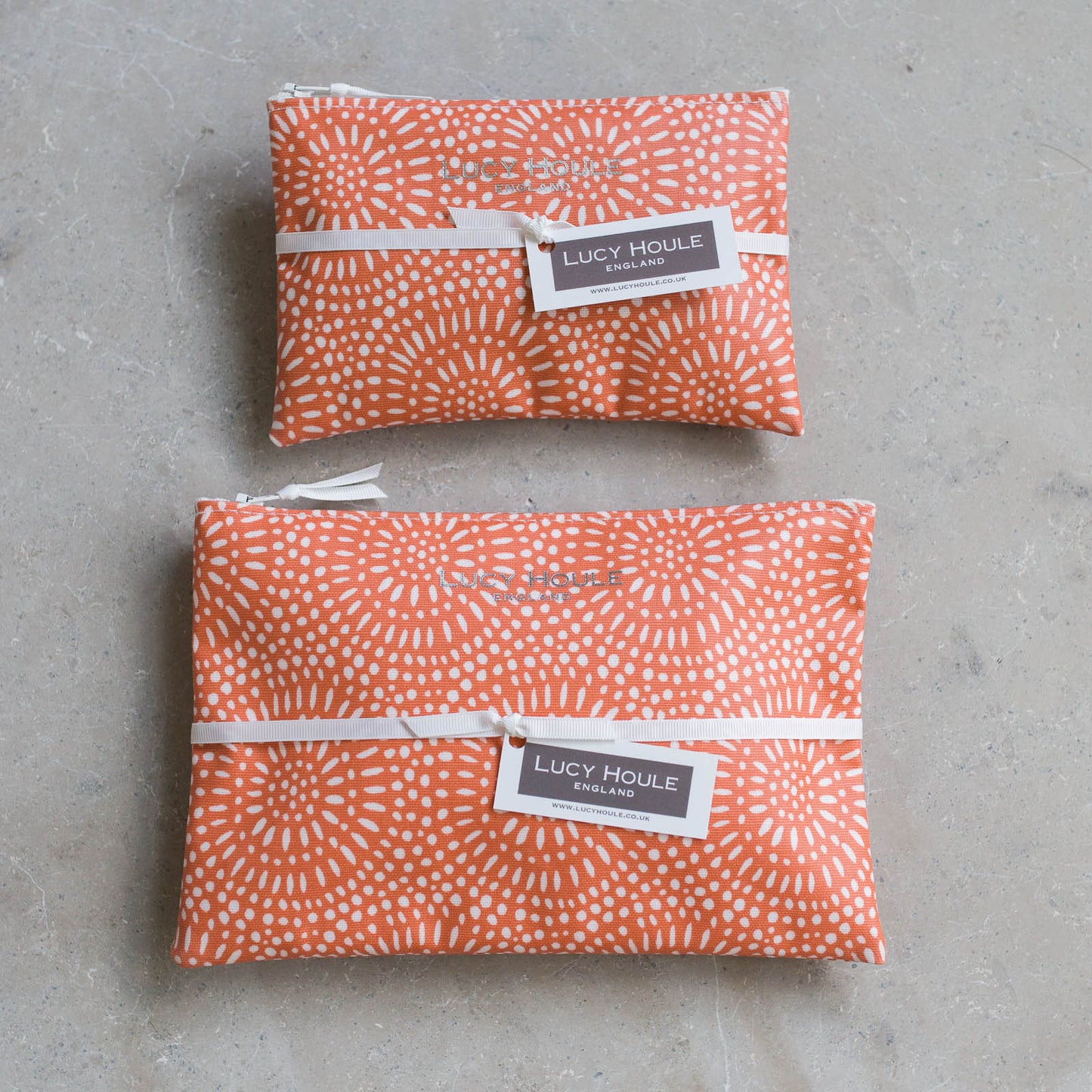 Amber Sunburst Make-Up Bag with White Zip