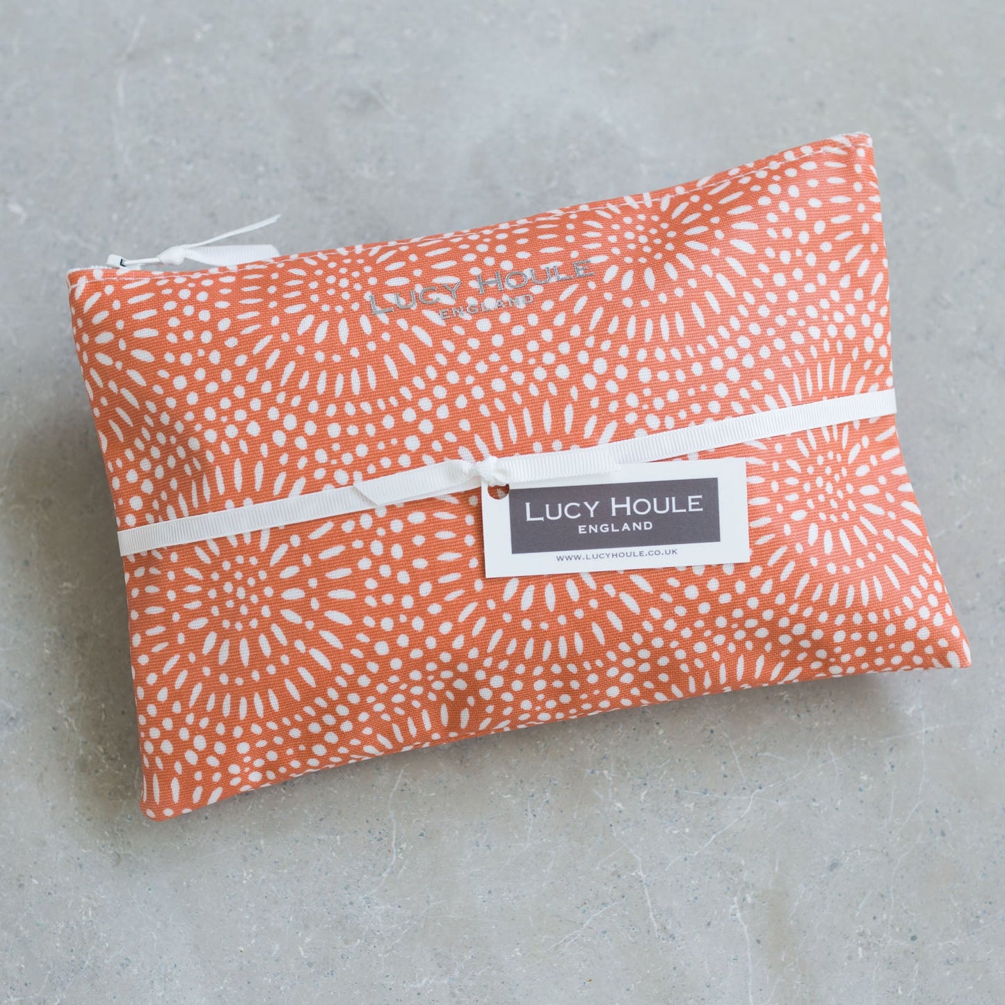 Amber Sunburst Make-Up Bag with White Zip