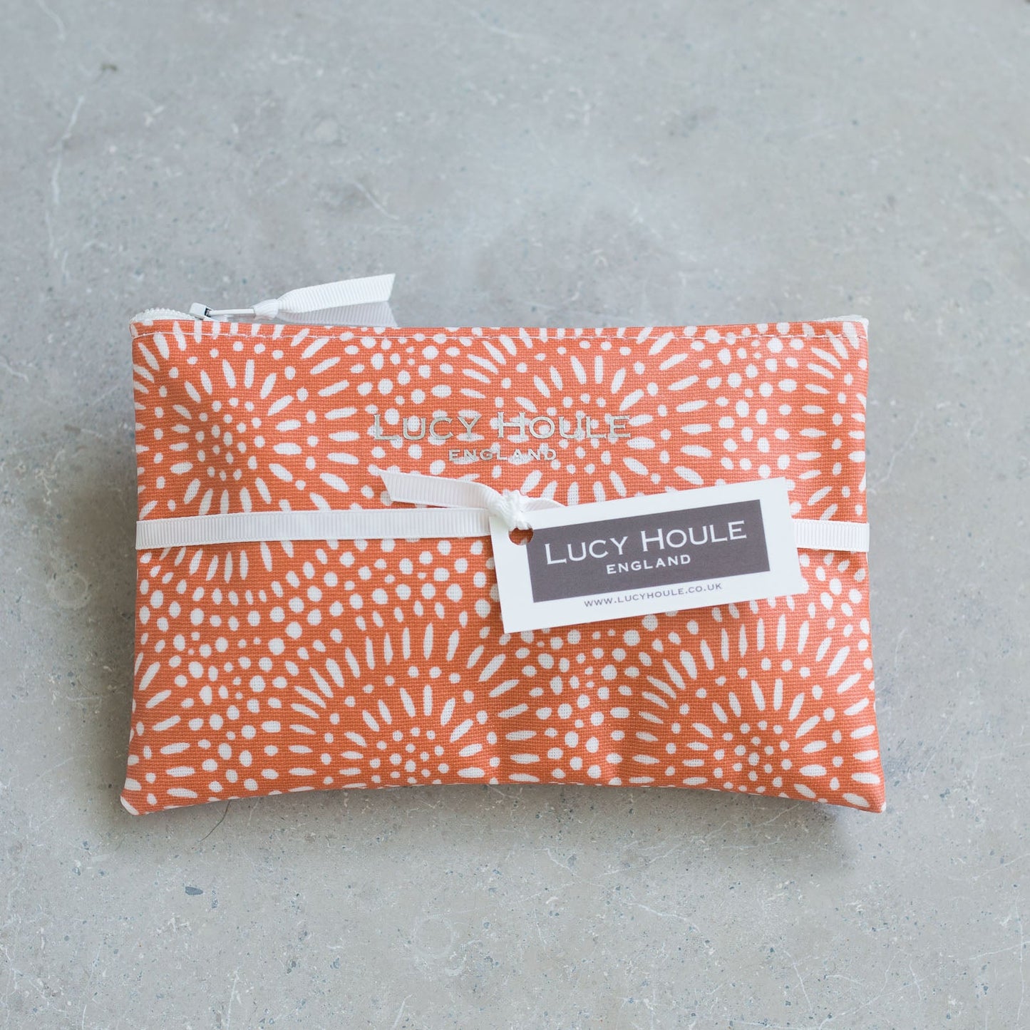 Amber Sunburst Make-Up Bag with White Zip
