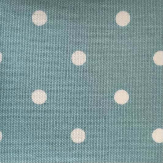 Duck Egg Blue & White Spot Oilcloth by the metre