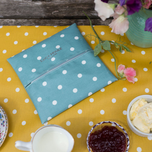 Duck Egg Blue Spot Picnic Napkin Holder