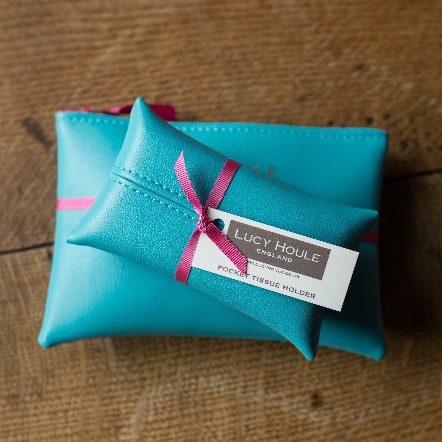 Faux Leather Turquoise Handbag Set