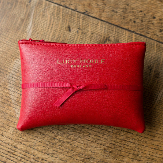 Faux Leather Red Purse with Red Zip