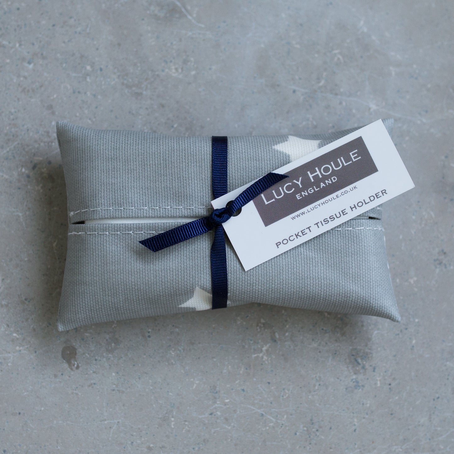 Grey & White Star Pocket Tissue Holder