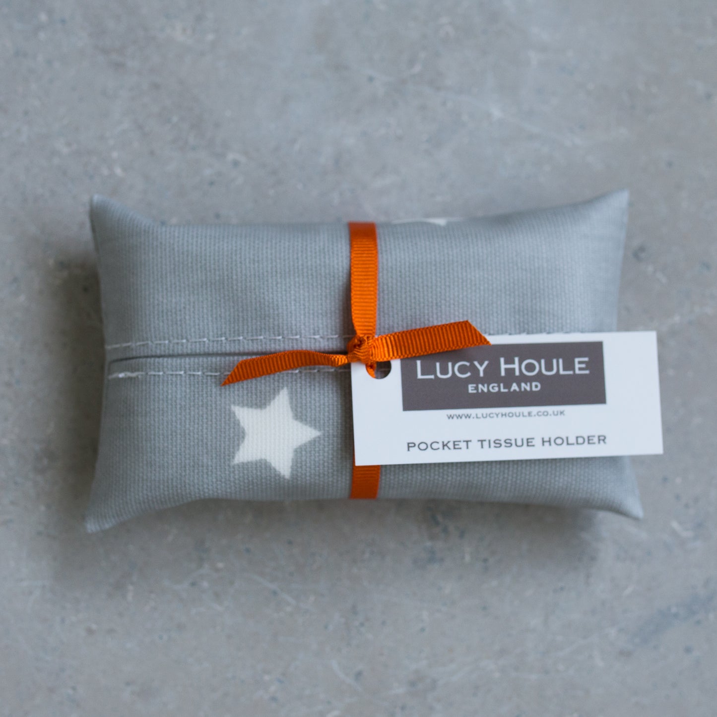 Grey & White Star Pocket Tissue Holder