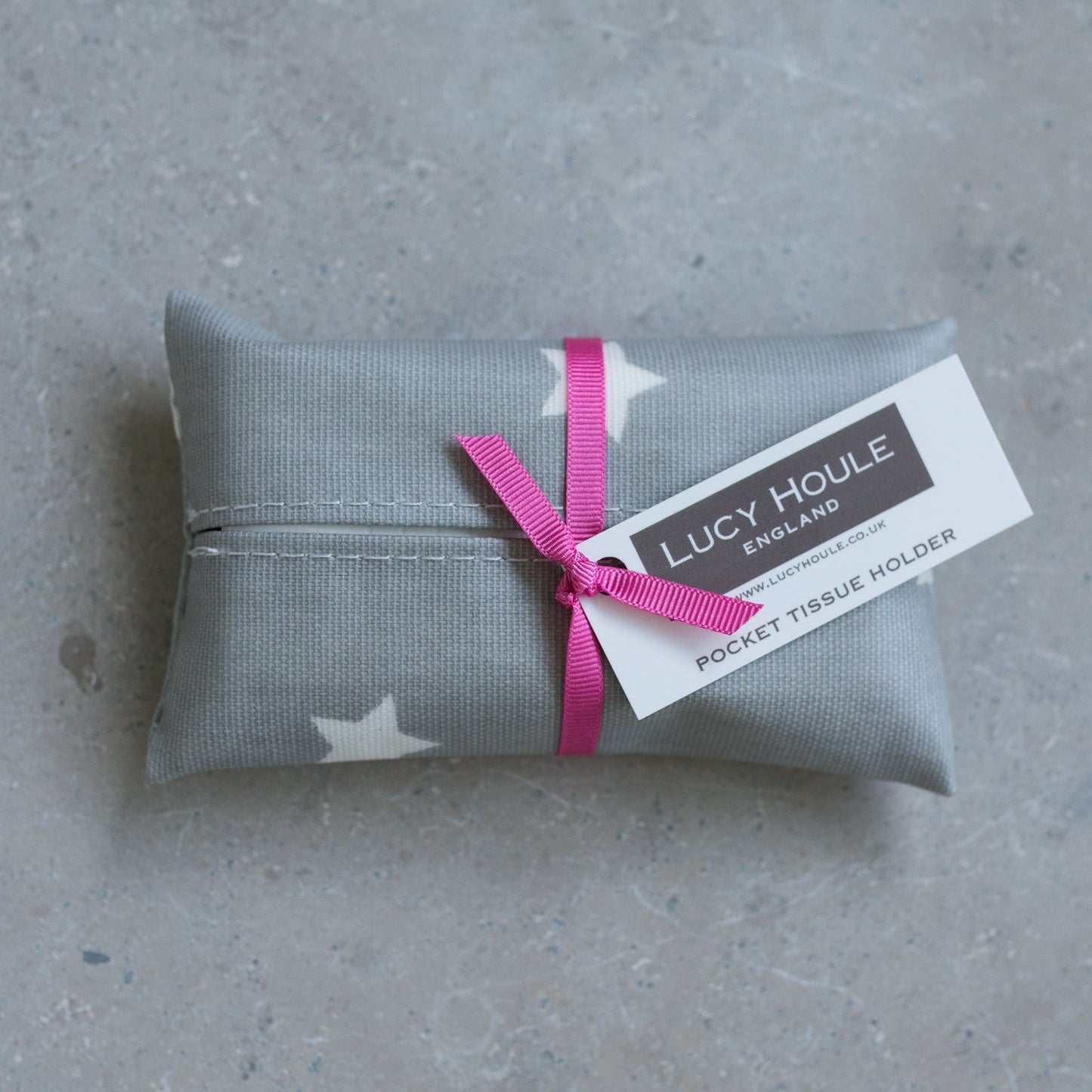 Grey & White Star Pocket Tissue Holder