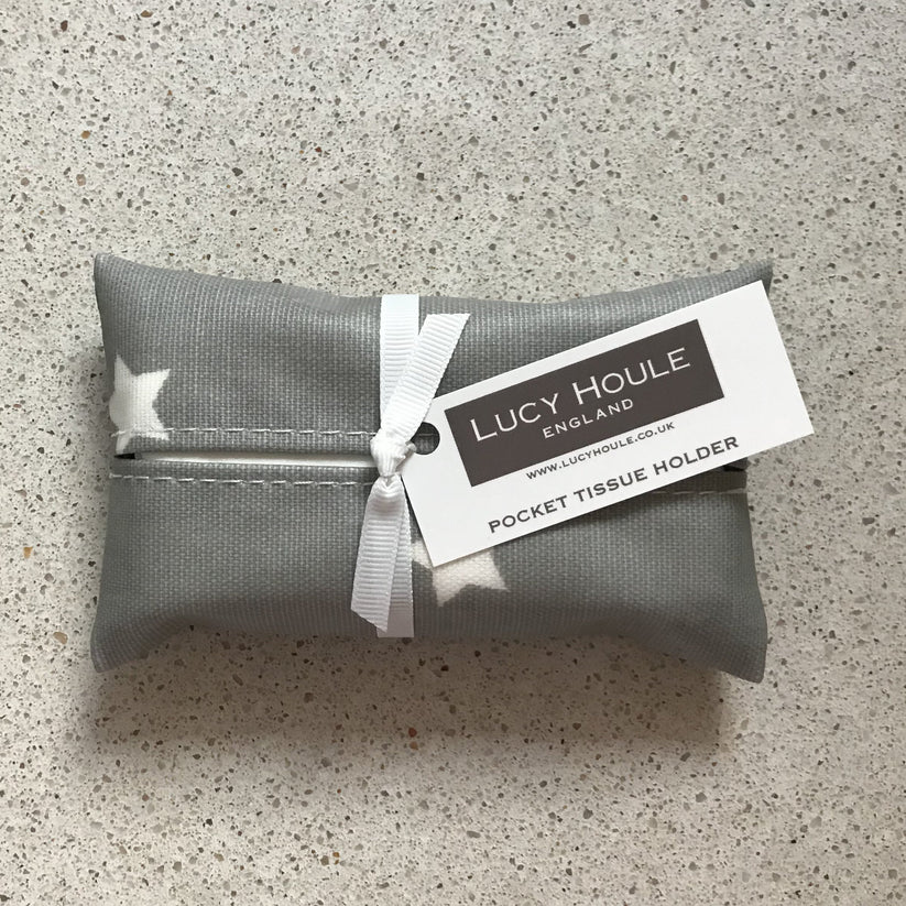 Grey & White Star Pocket Tissue Holder