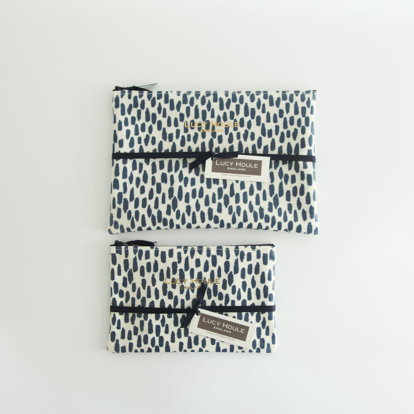 Navy Cobblestone Make-Up Bag with Navy Zip