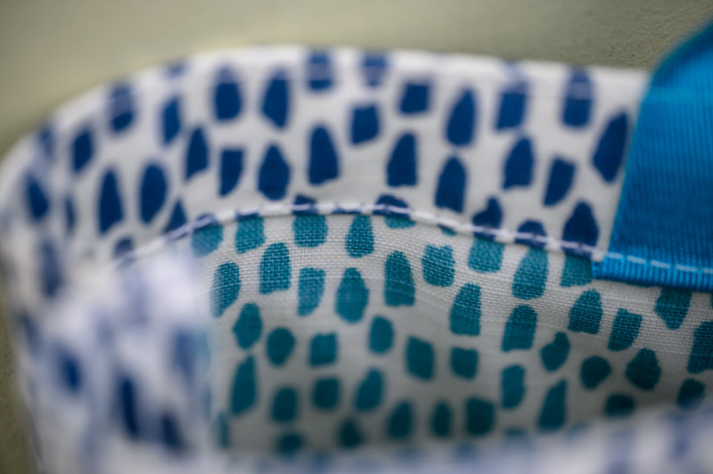 Navy Cobblestone Small Tote Bag with Turquoise Handles