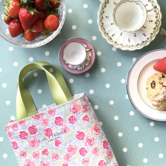 Rose Garden Blue Tots Tote Bag