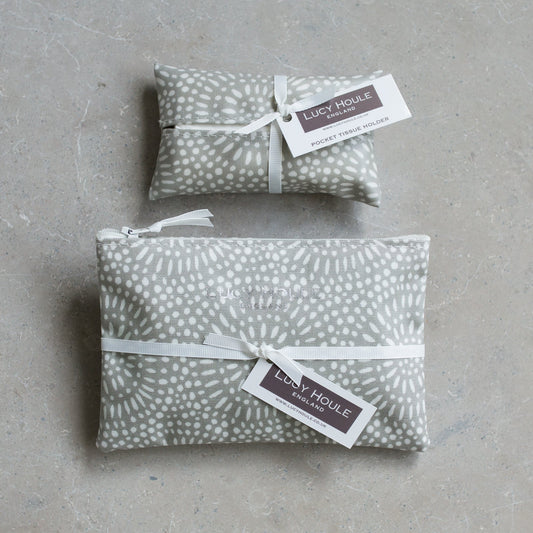 Stone Sunburst  Handbag Set White Zip