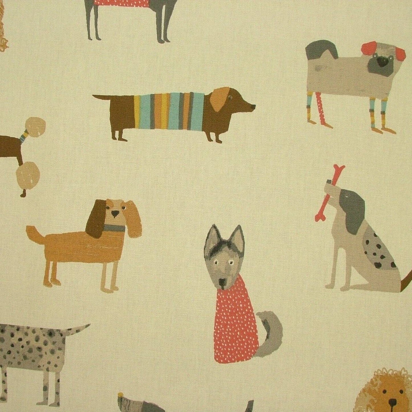 Taupe Dog Oilcloth by the metre