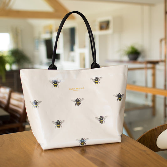 Vintage Bee 'Limited Edition' Medium Tote Bag with Black Handles