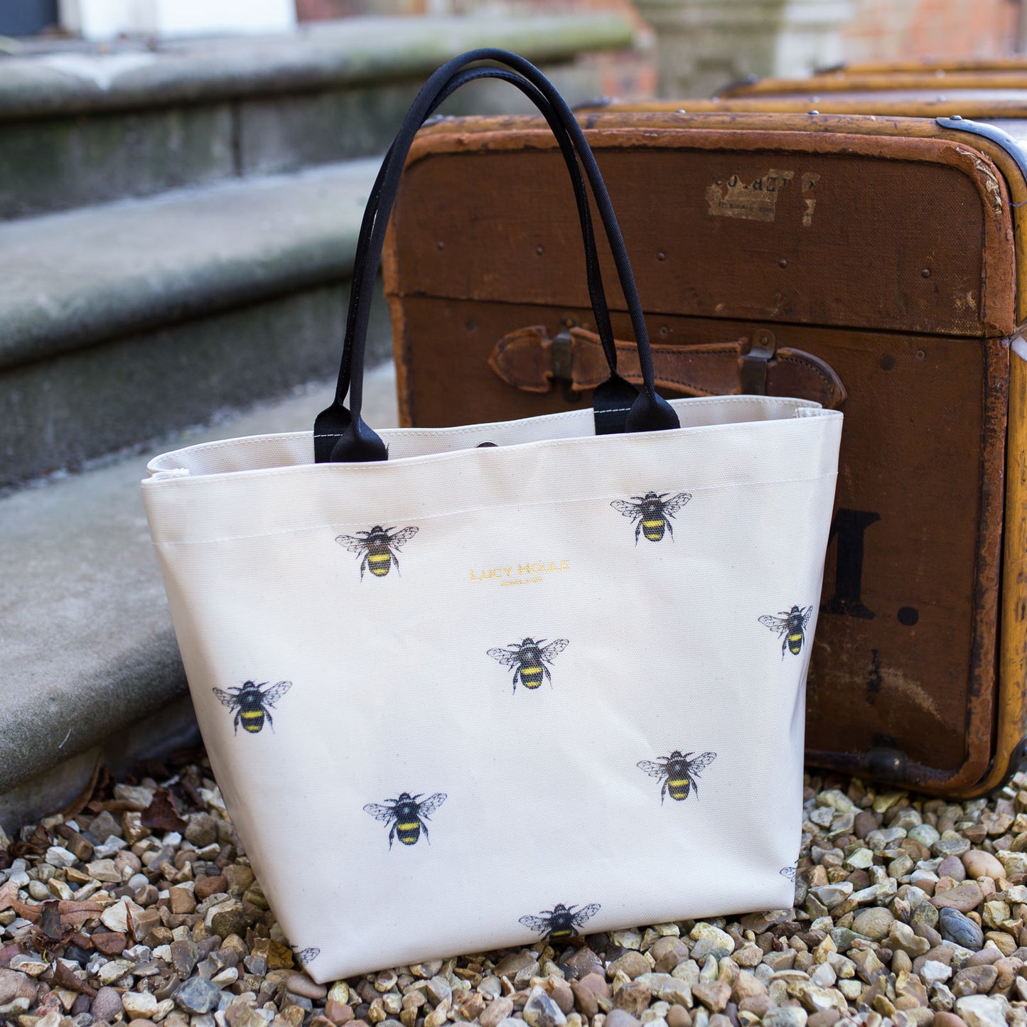Vintage Bee 'Limited Edition' Medium Tote Bag with Black Handles