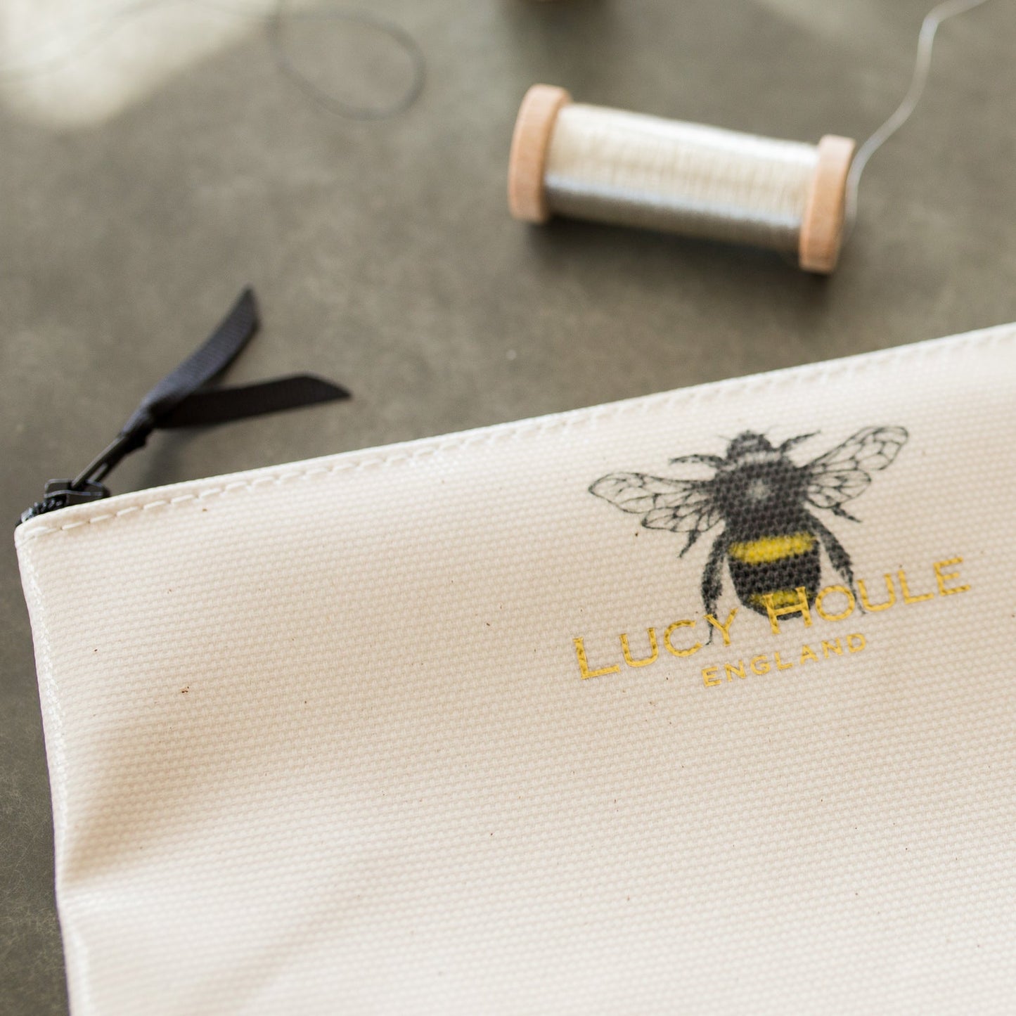 Vintage Bee 'Limited Edition' Make-Up Bag with Black Zip