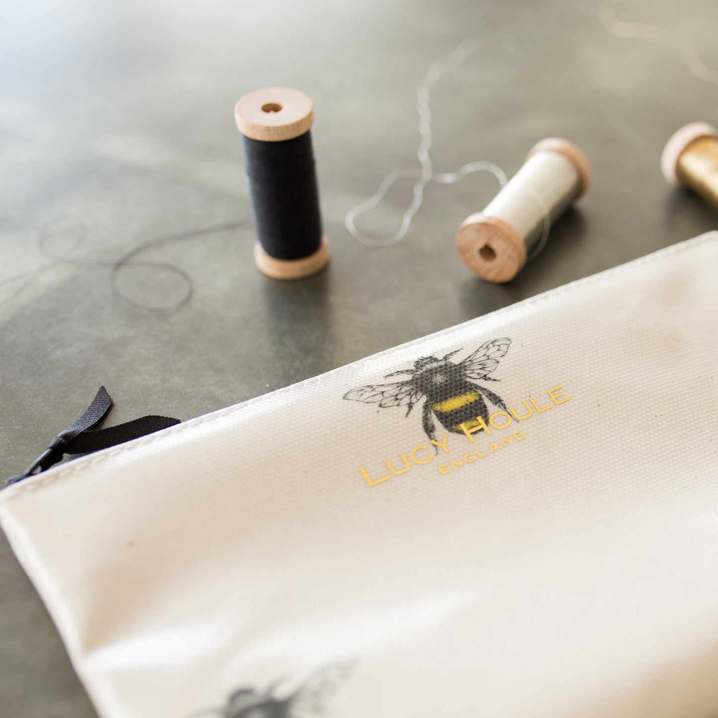 Vintage Bee 'Limited Edition' Make-Up Bag with Black Zip