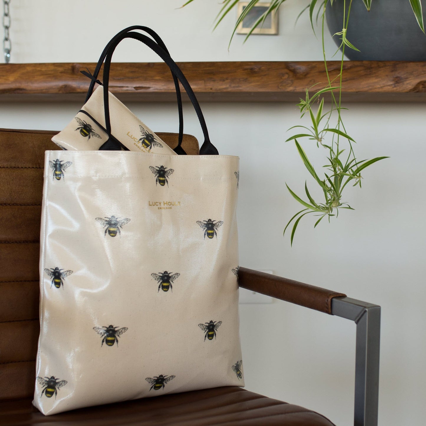 Vintage Bee 'Limited Edition' Shopper with Black Handles