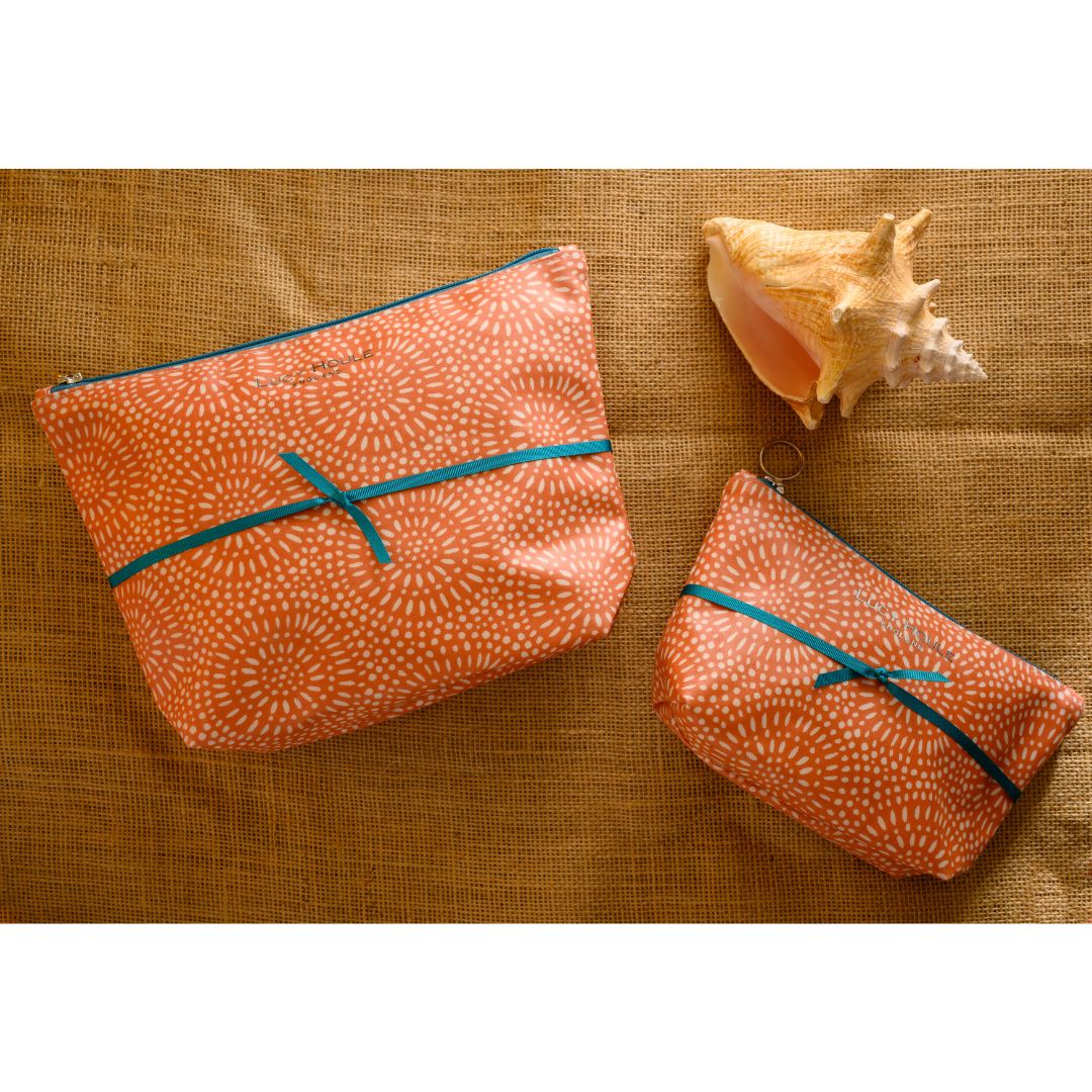 Amber Sunburst Wash Bag with Aqua Zip