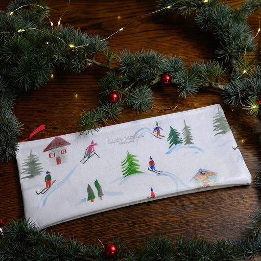 Skiing in the Trees Long Pencil Case