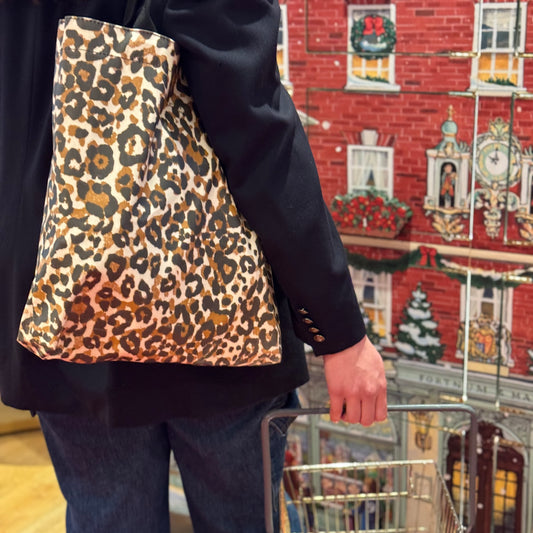 Limited Edition Leopard Print Shopper with Black Handles