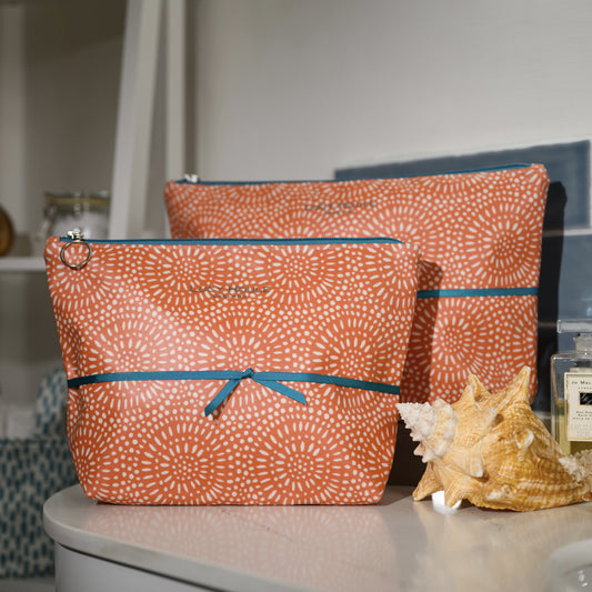 Amber Sunburst Wash Bag with Aqua Zip