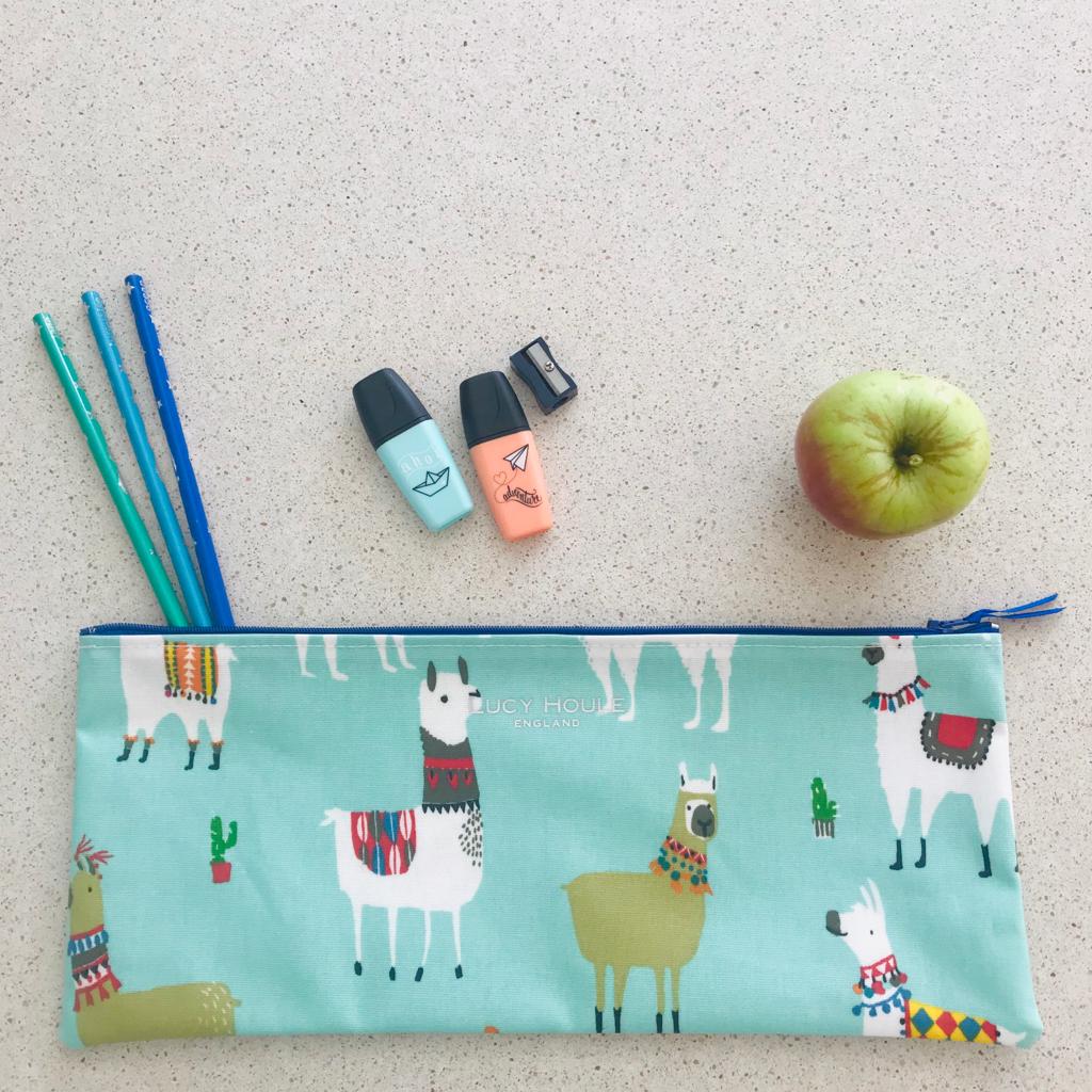 Aqua Llama Long Pencil Case