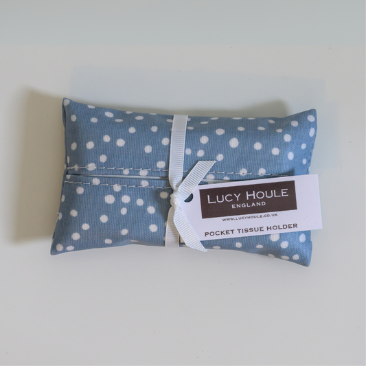 Blue Ditsy Spot Pocket Tissue Holder