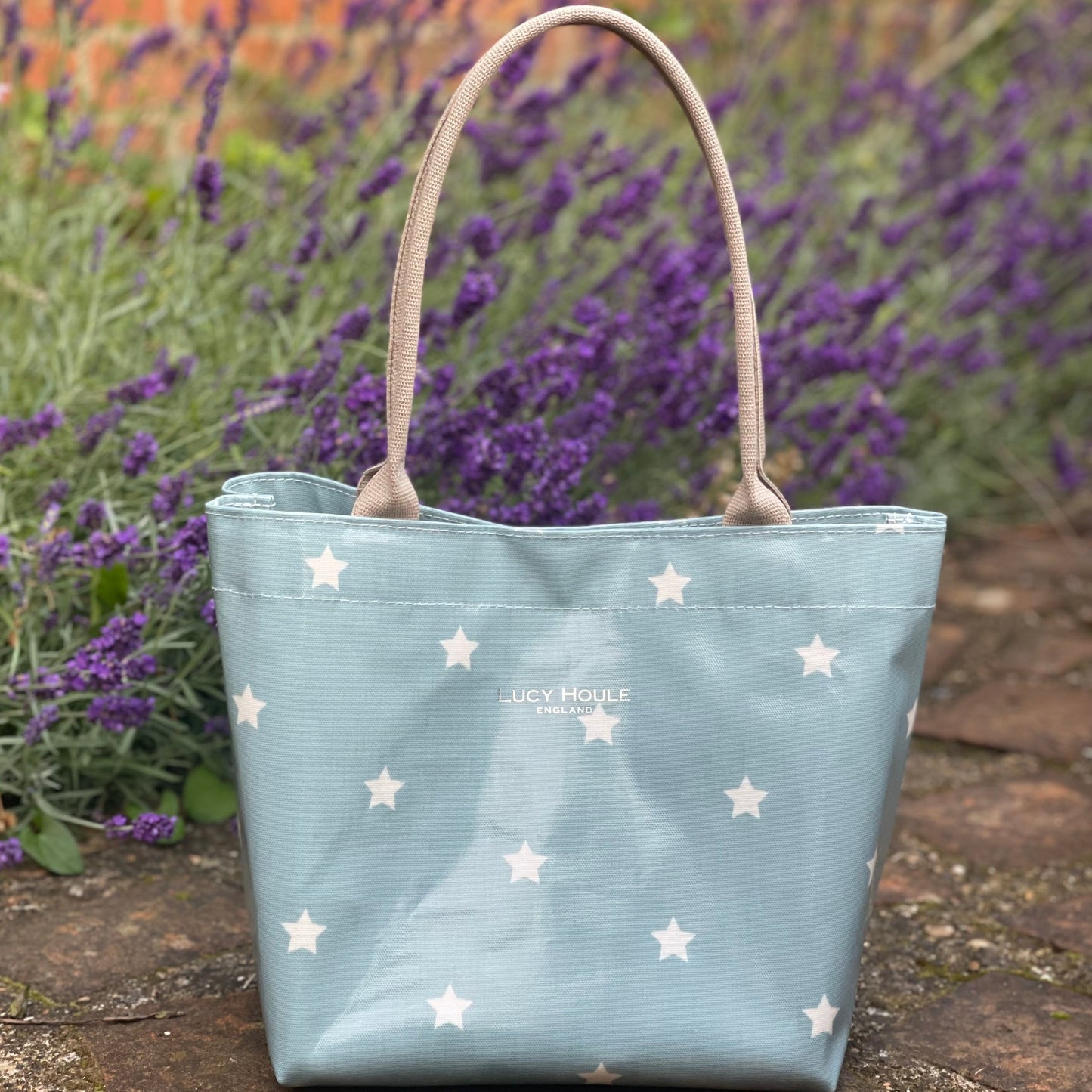 Duck Egg Blue Star Small Tote Bag