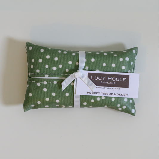 Green Ditsy Spot Pocket Tissue Holder