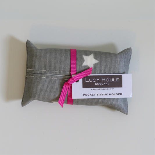 Grey & White Star Pocket Tissue Holder