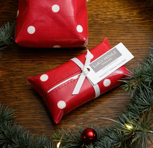 Jam & White Spot Pocket Tissue Holder