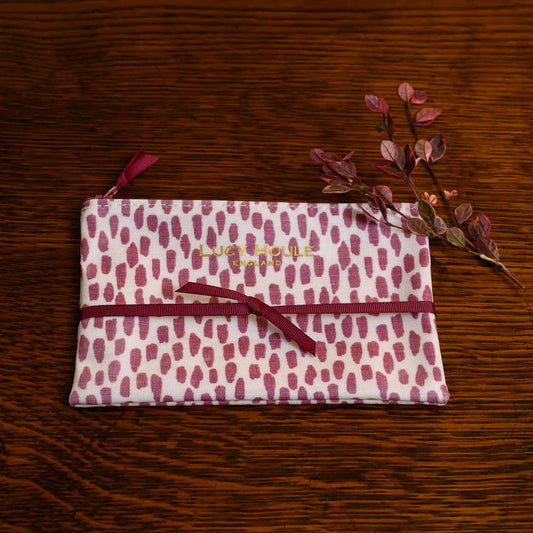 Limited Edition Mulberry Cobblestone Make-Up Bag with Burgundy Trim