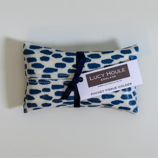 Navy Cobblestone Pocket Tissue Holder