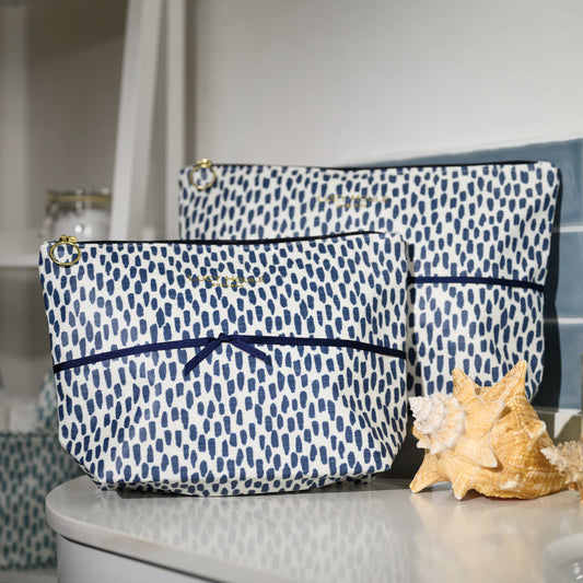 Navy Cobblestone Wash Bag & Navy Zip