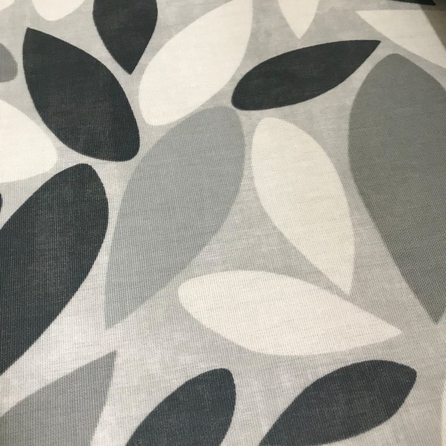 Grey Leaf (matt) Oilcloth by the Metre