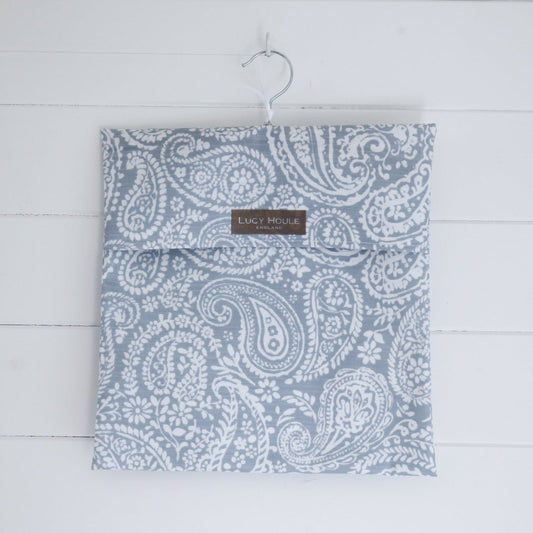 Grey Paisley Peg Bag