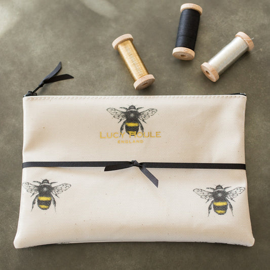 Vintage Bee 'Limited Edition' Make-Up Bag with Black Zip