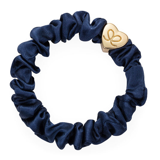 Navy Silk Scrunchie No