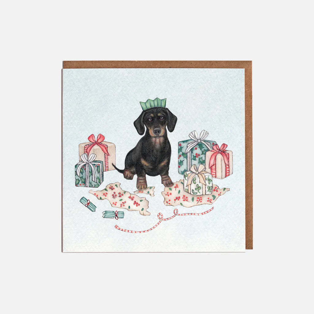 Christmas Dachshund Dog Card